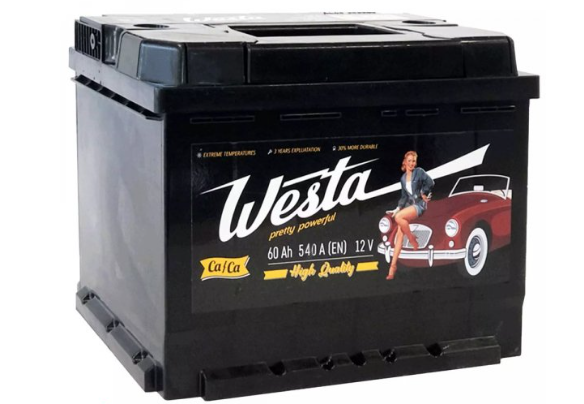 Акумулятор автомобільний Westa Pretty Powerful 60Ah 580A 12V «+» праворуч (WST600)